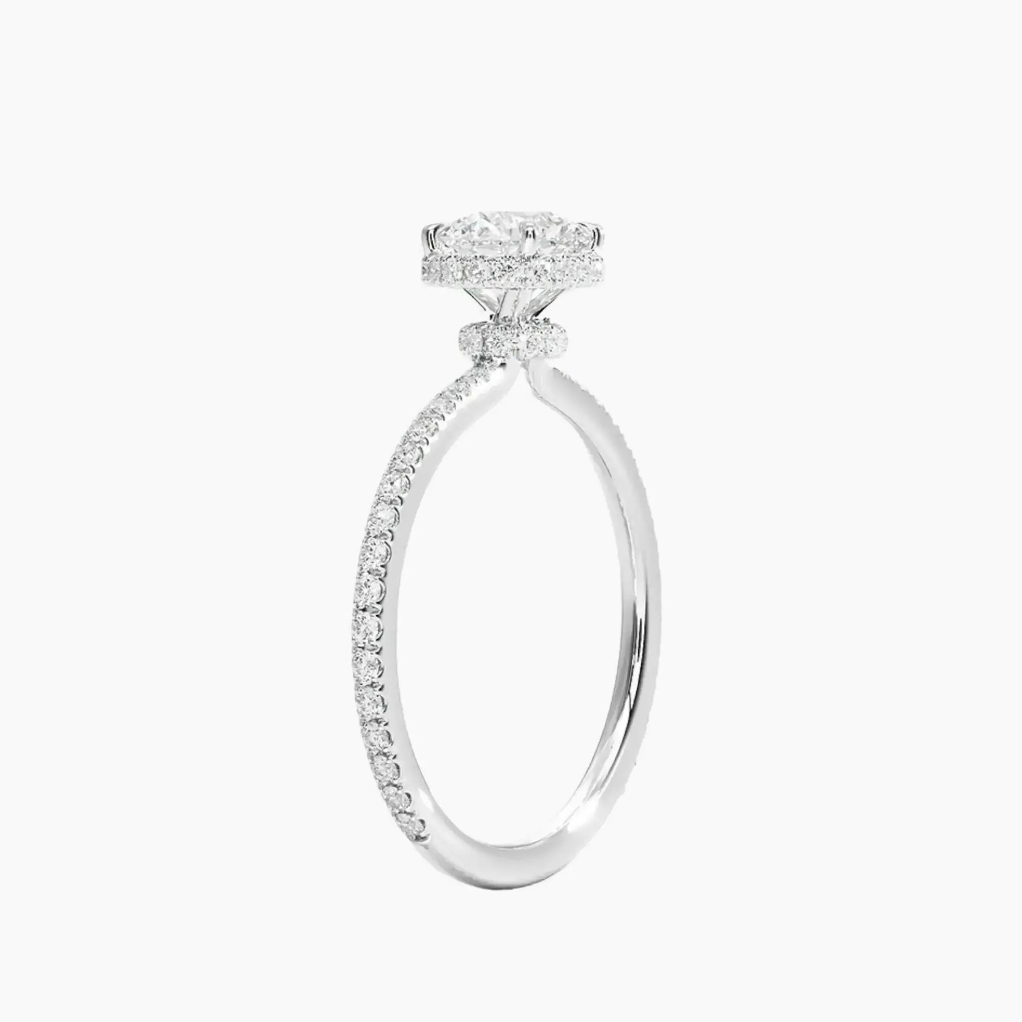 Mirabel Pave Round Hidden Halo 2 Carat Lab Grown Diamond Engagement Ring in 14K Rose Gold