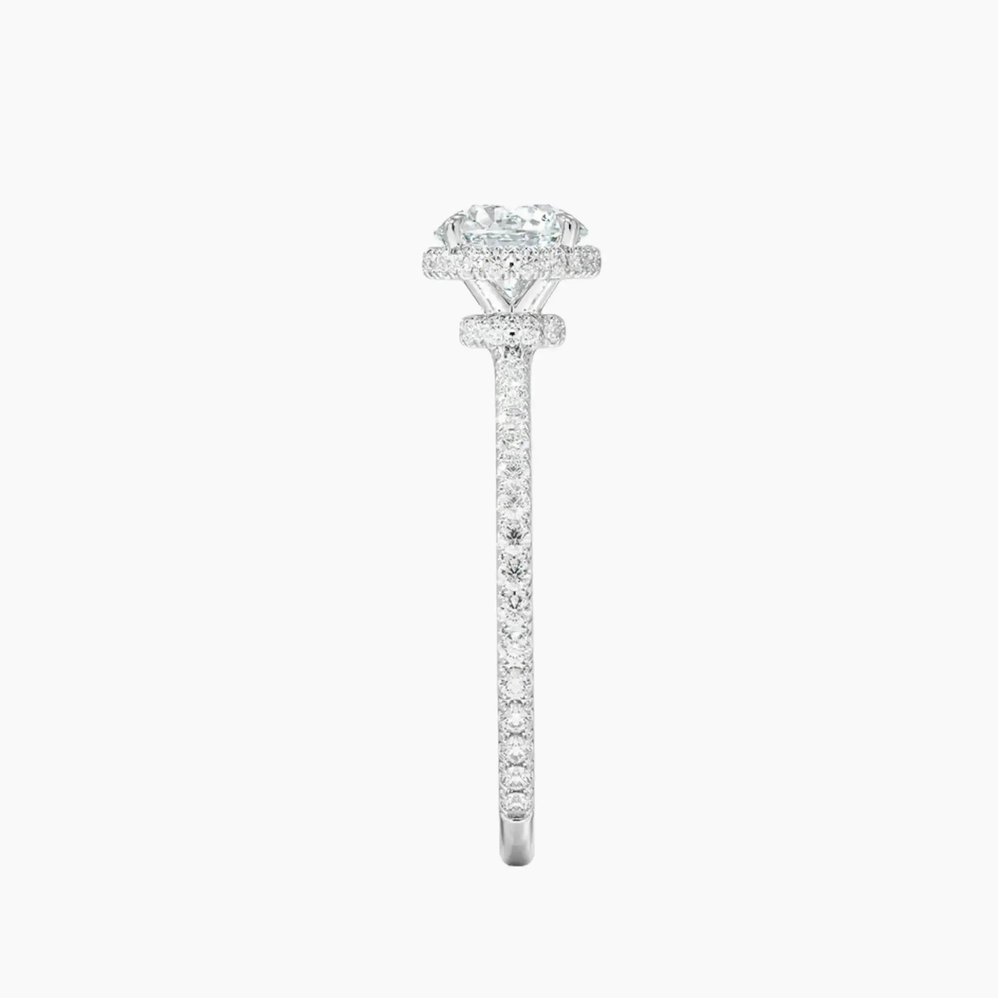 Mirabel Pave Round Hidden Halo Diamond Ring Setting in 14K Rose Gold