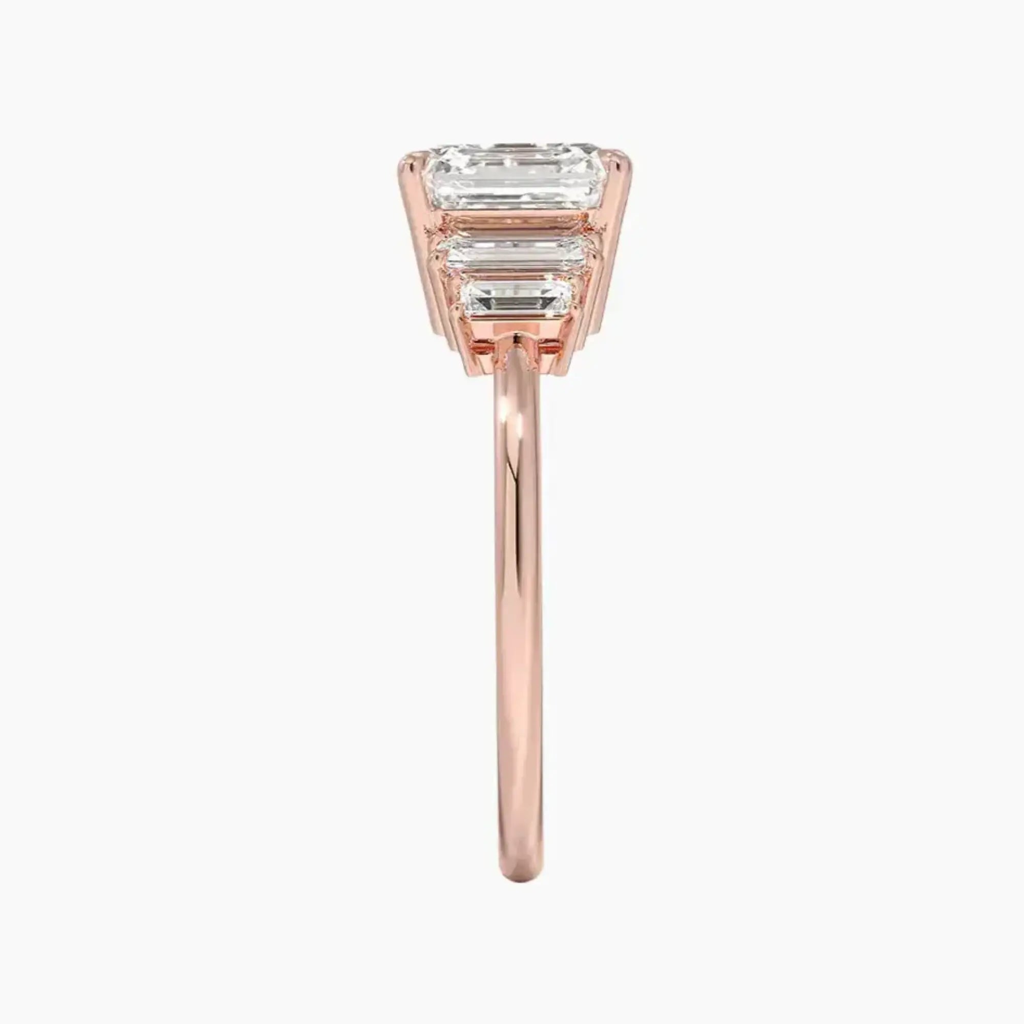 Nerine Five Stone Asscher Designer 2.5 Carat Lab Grown Diamond Engagement Ring in 14K White Gold