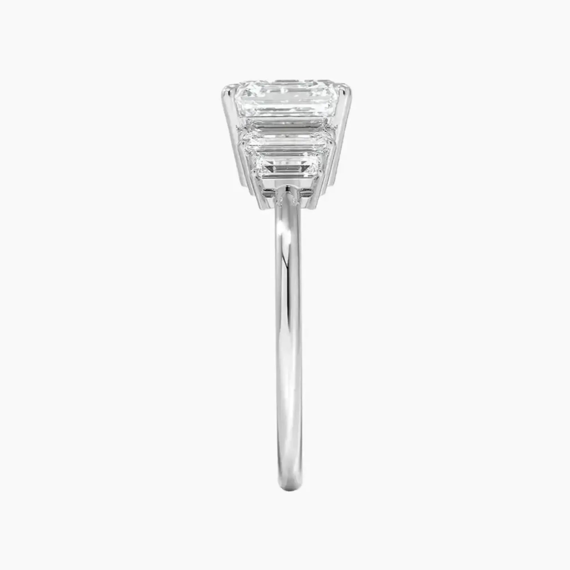 Nerine Five Stone Asscher Designer Diamond Ring Setting in 14K White Gold