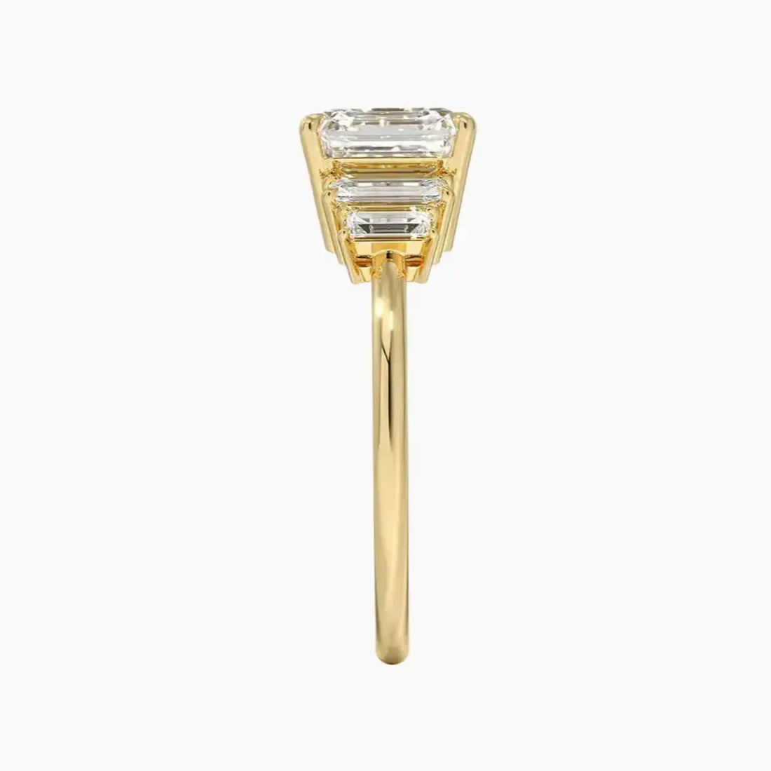 Nerine Five Stone Asscher Designer Diamond Ring Setting in 18K White Gold