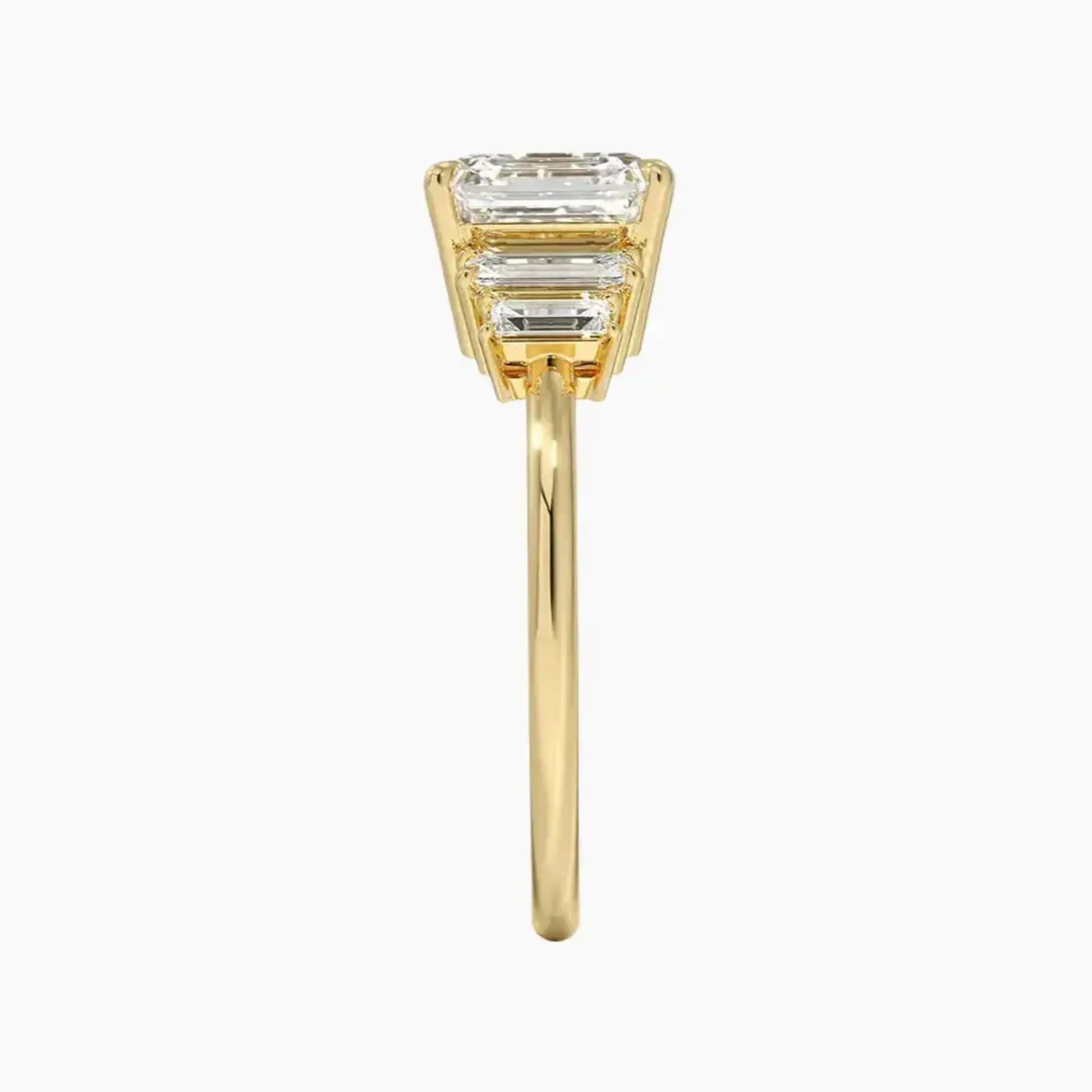 Nerine Five Stone Asscher Designer Diamond Ring Setting in 18K Rose Gold