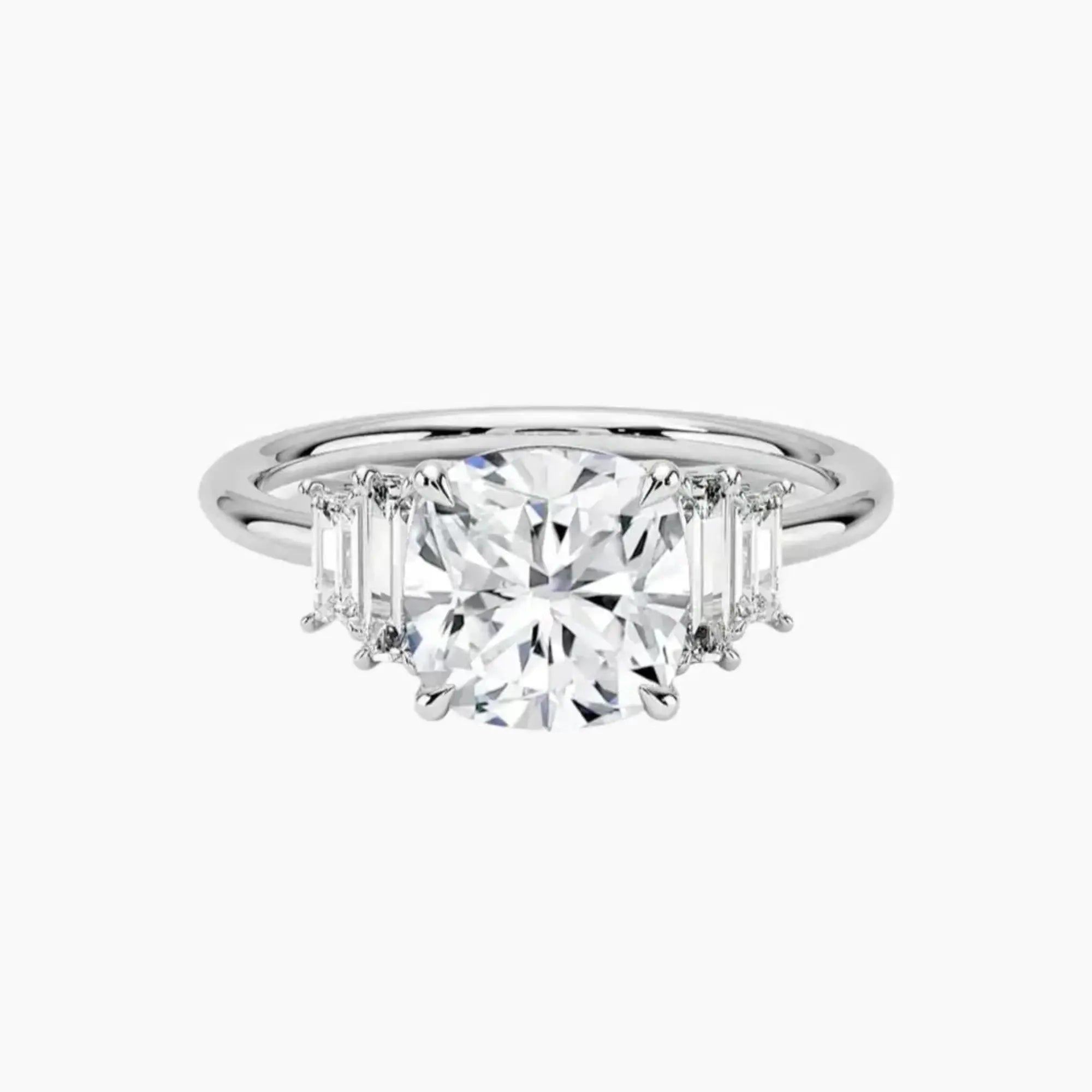 Nerine Five Stone Cushion Designer 3 Carat Lab Grown Diamond Engagement Ring in 18K Yellow Gold