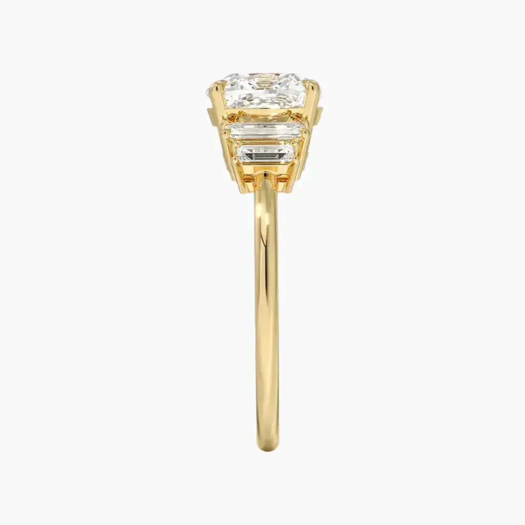 Nerine Five Stone Cushion Designer 1 Carat Lab Grown Diamond Engagement Ring in 18K White Gold