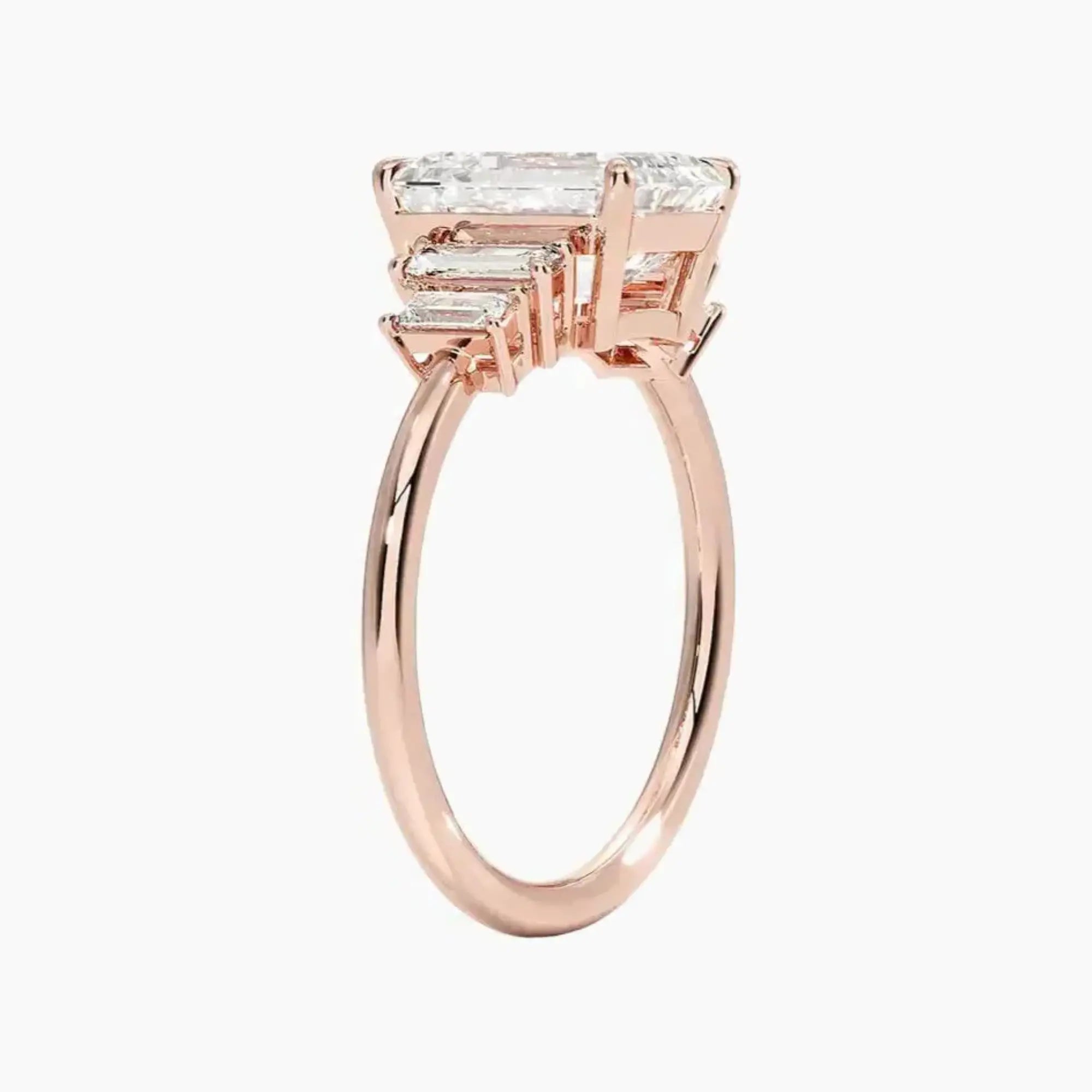 Nerine Five Stone Emerald Designer 3 Carat Lab Grown Diamond Engagement Ring in 18K Yellow Gold