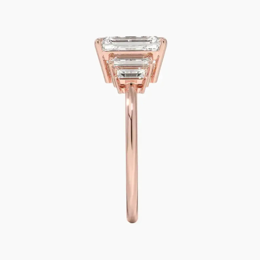 Nerine Five Stone Emerald Designer Diamond Ring Setting in 18K White Gold
