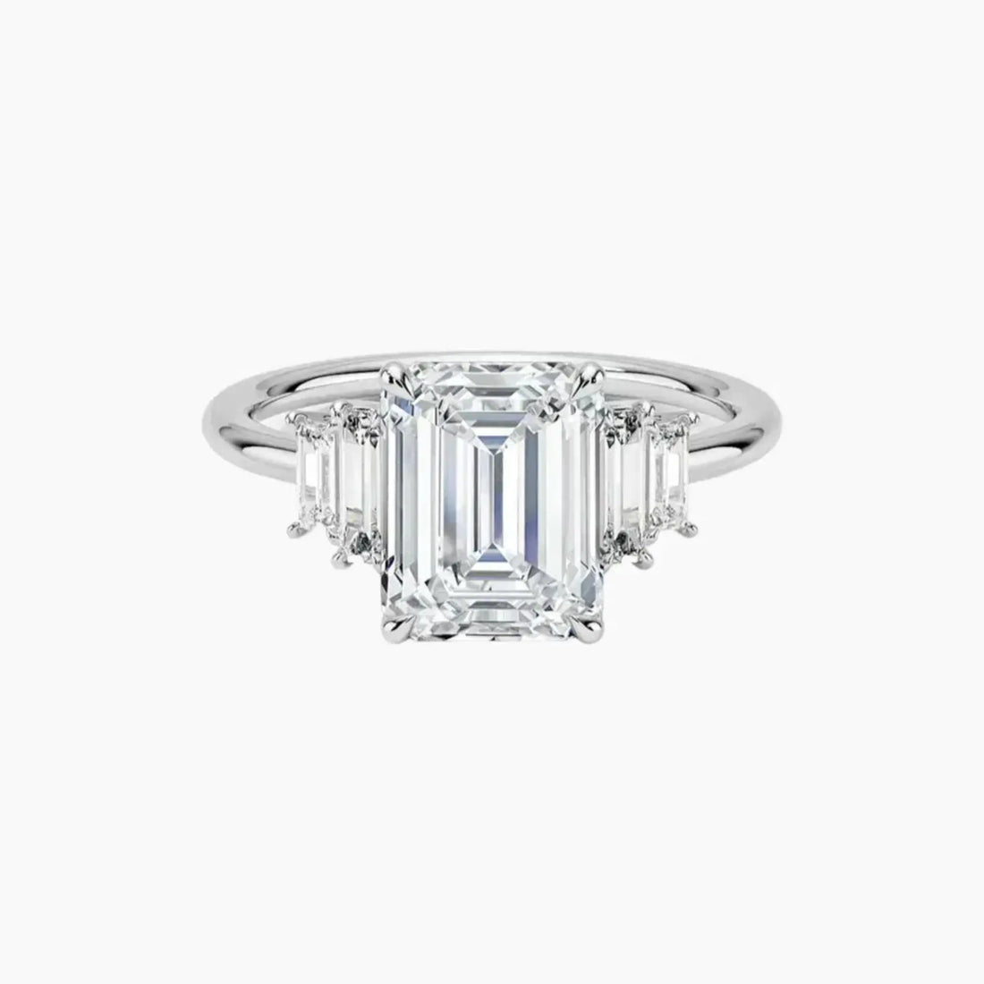 Nerine Five Stone Emerald Designer Diamond Ring Setting in 14K Yellow Gold