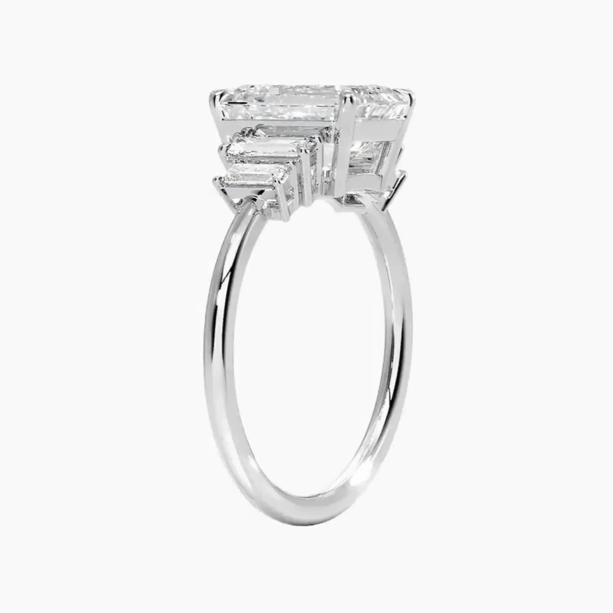 Nerine Five Stone Emerald Designer 3 Carat Lab Grown Diamond Engagement Ring in 18K Rose Gold
