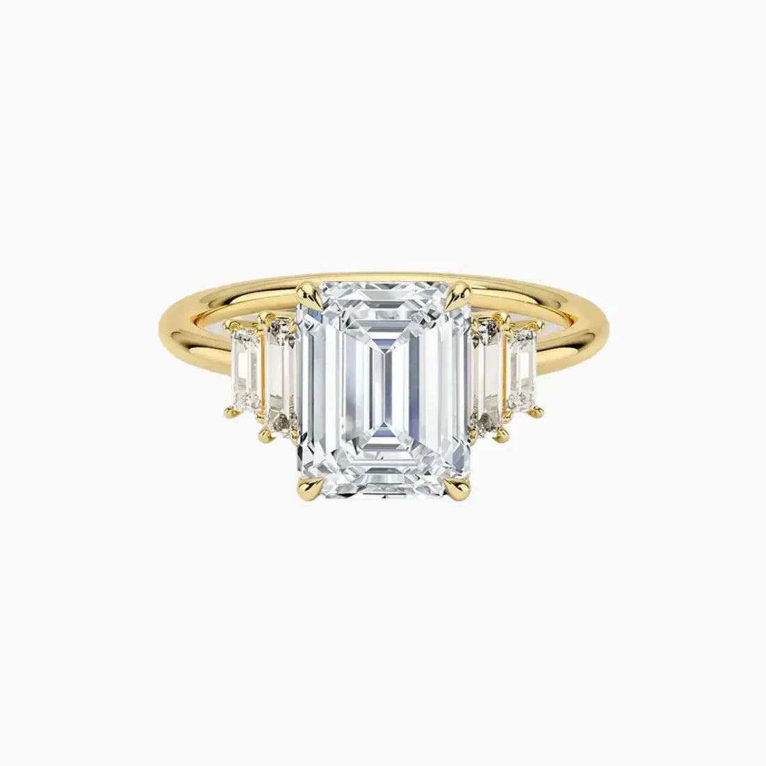Nerine Five Stone Emerald Designer Diamond Ring Setting in 18K White Gold