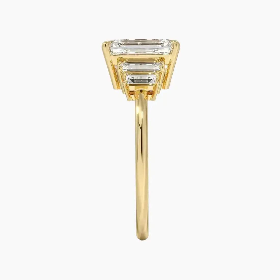 Nerine Five Stone Emerald Designer Diamond Ring Setting in 14K Rose Gold
