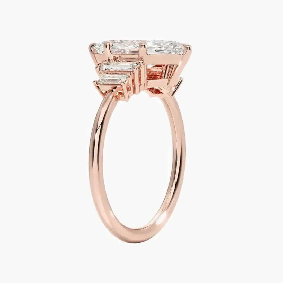 Nerine Five Stone Marquise Designer Diamond Ring Setting in 18K White Gold