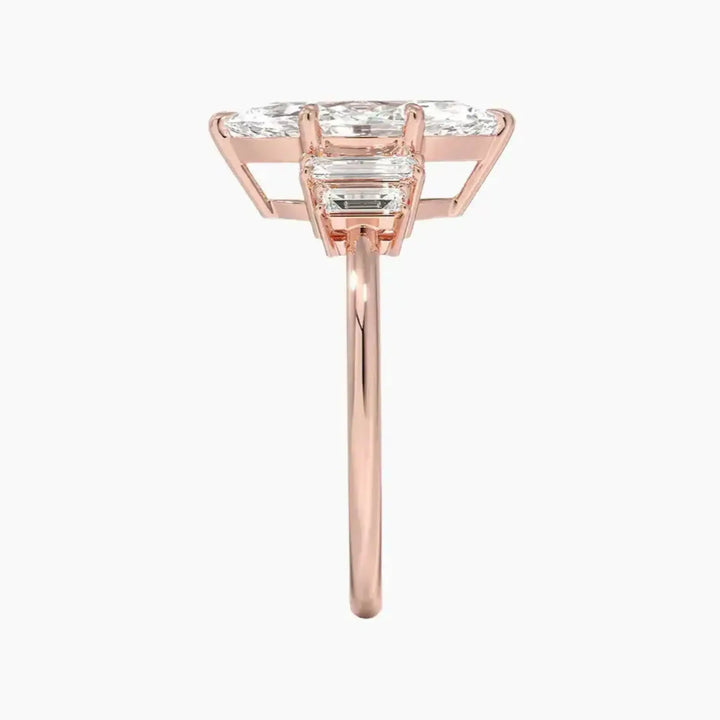 Nerine Five Stone Marquise Designer 3 Carat Lab Grown Diamond Engagement Ring in 18K White Gold