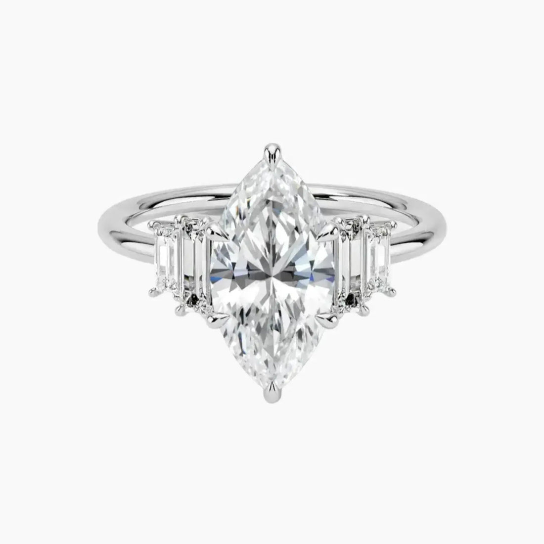 Nerine Five Stone Marquise Designer 1.5 Carat Lab Grown Diamond Engagement Ring in 18K Rose Gold