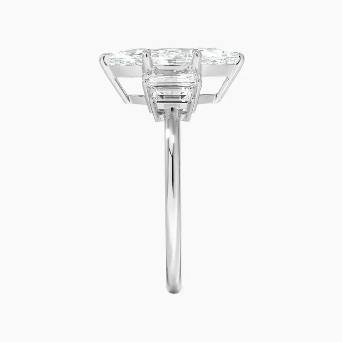 Nerine Five Stone Marquise Designer 3 Carat Lab Grown Diamond Engagement Ring in 14K Rose Gold