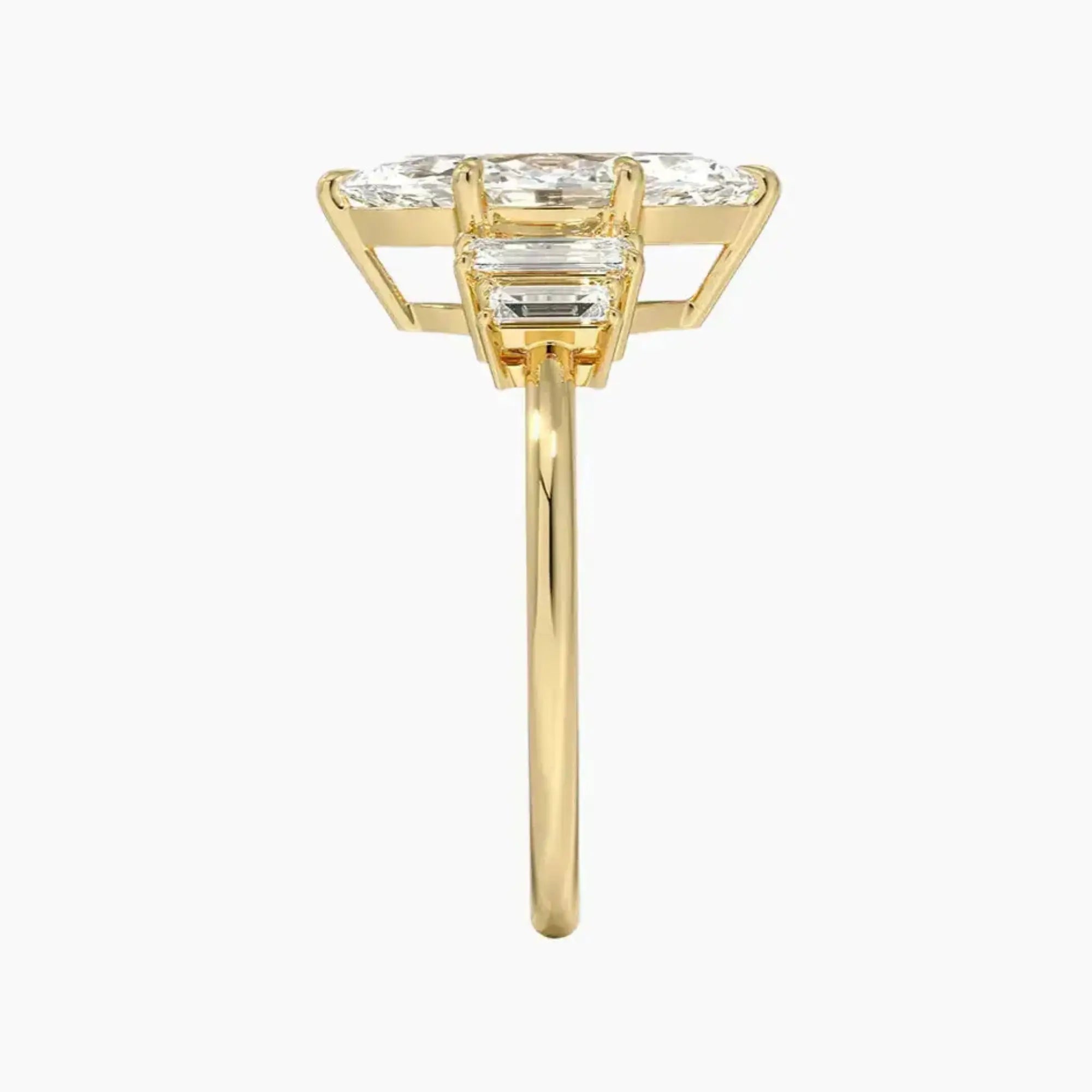 Nerine Five Stone Marquise Designer 1 Carat Lab Grown Diamond Engagement Ring in 14K Rose Gold