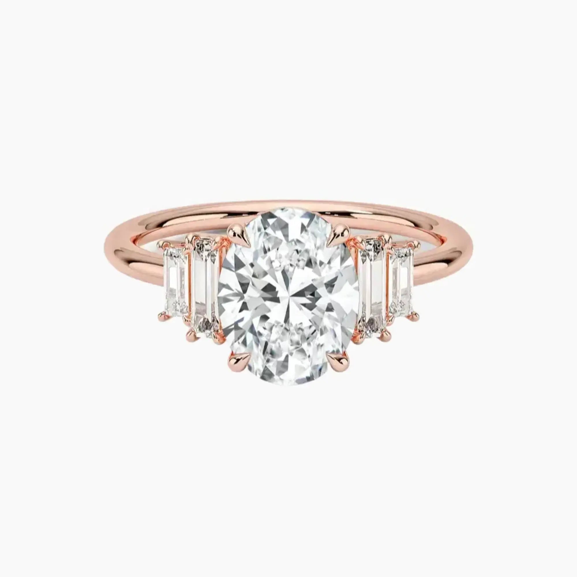 Nerine Five Stone Oval Designer 2 Carat Lab Grown Diamond Engagement Ring in 18K Yellow Gold