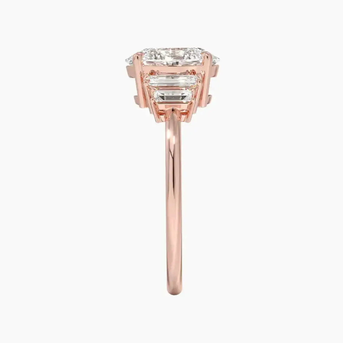 Nerine Five Stone Oval Designer Diamond Ring Setting in 14K Rose Gold