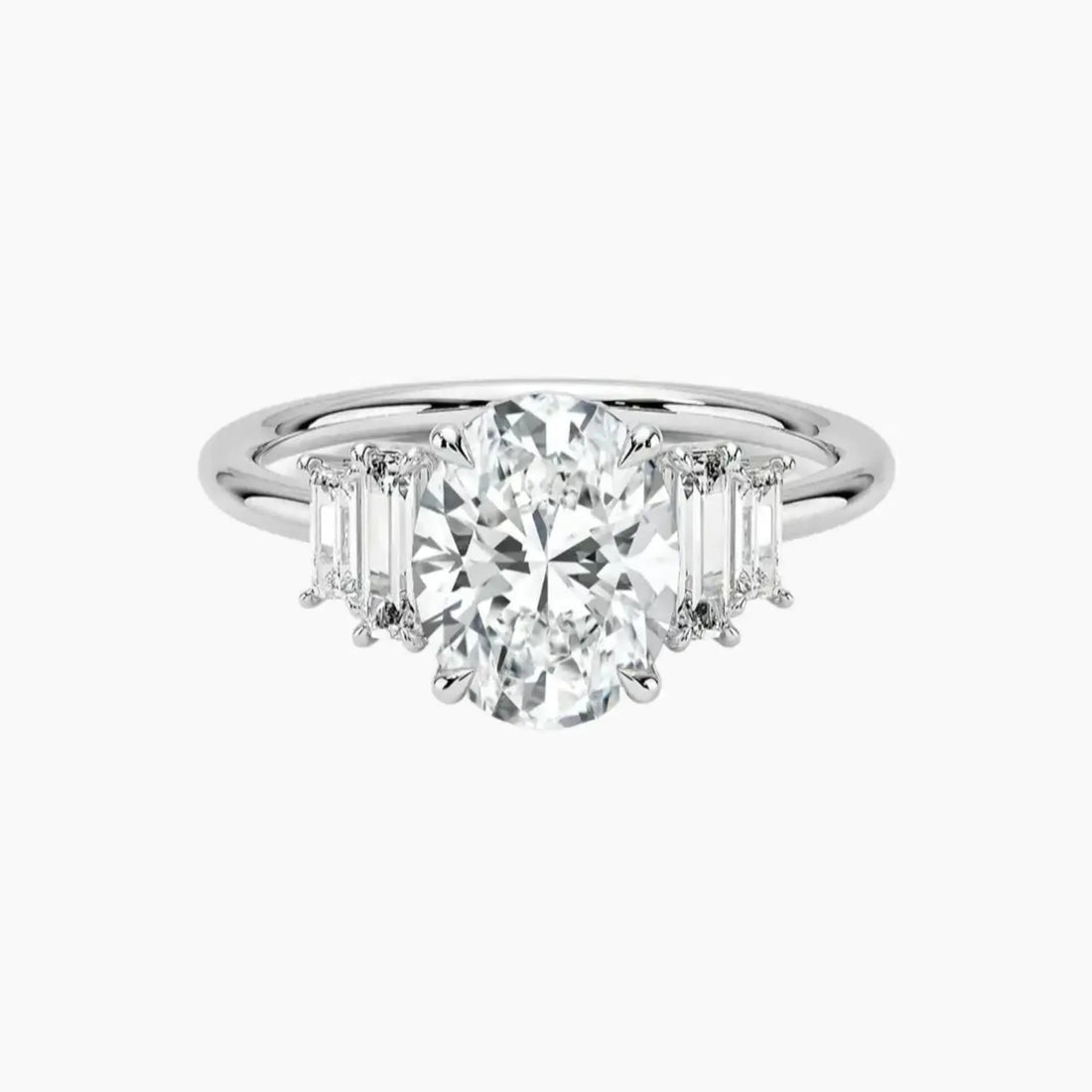 Nerine Five Stone Oval Designer 2 Carat Lab Grown Diamond Engagement Ring in 18K Rose Gold