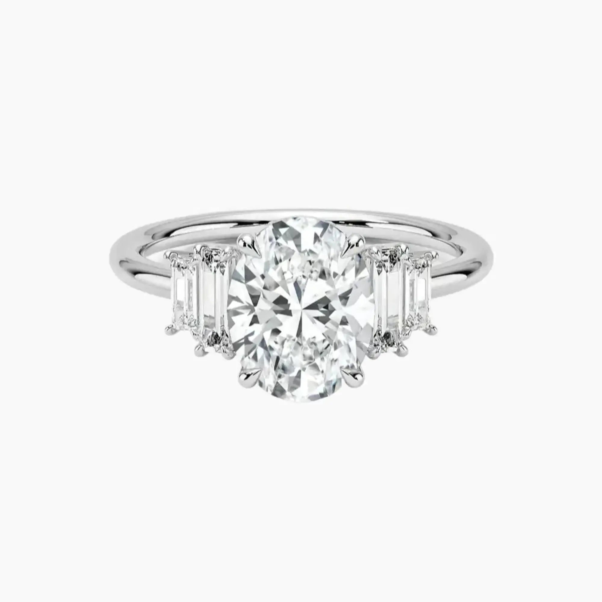 Nerine Five Stone Oval Designer 1 Carat Lab Grown Diamond Engagement Ring in 14K Rose Gold