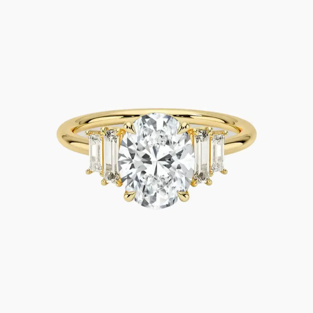 Nerine Five Stone Oval Designer 1.5 Carat Lab Grown Diamond Engagement Ring in 18K White Gold