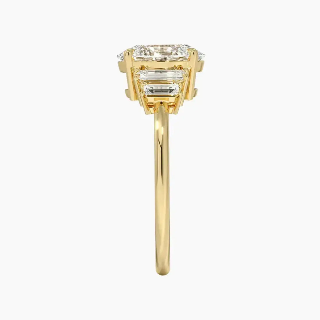 Nerine Five Stone Oval Designer 2.5 Carat Lab Grown Diamond Engagement Ring in 14K White Gold