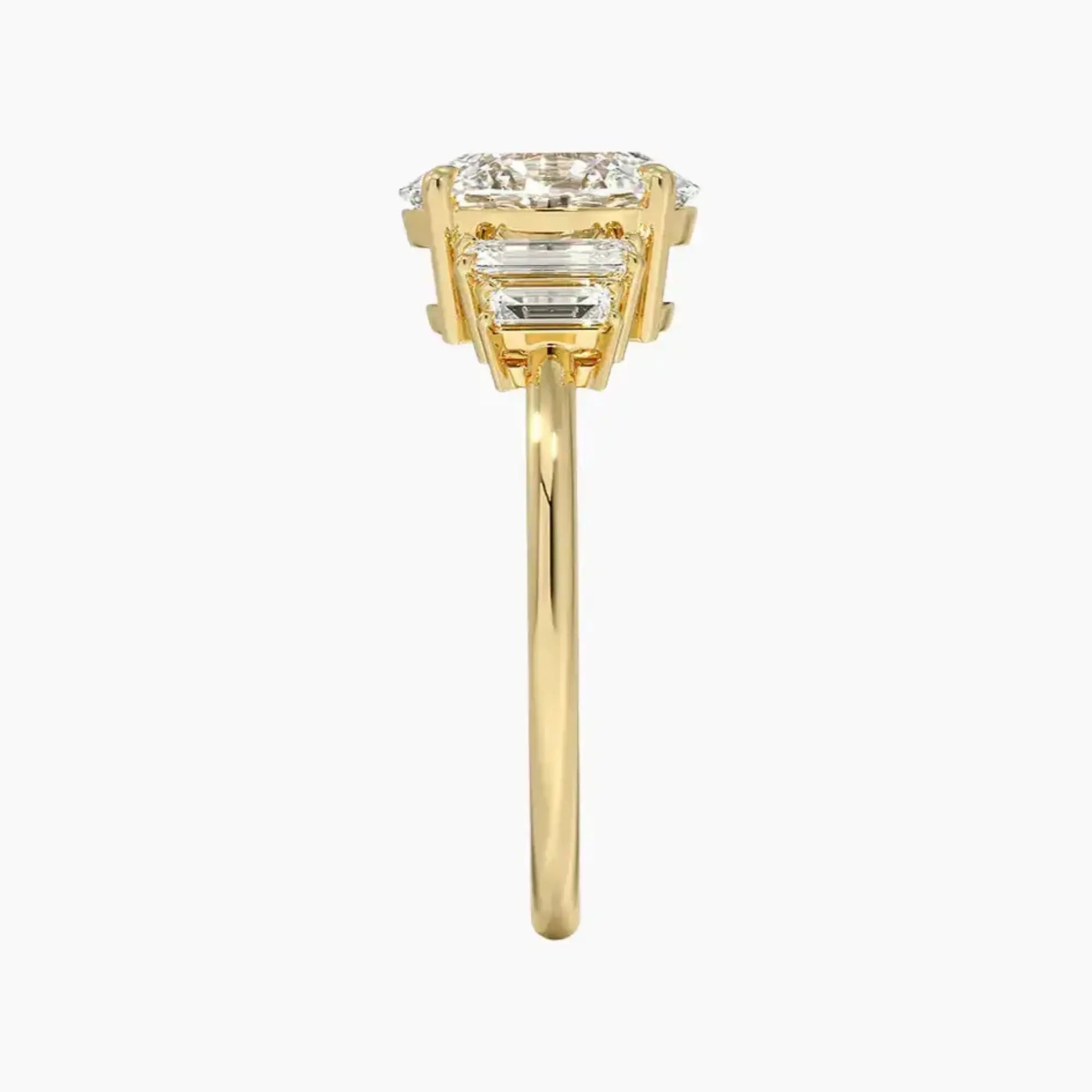 Nerine Five Stone Oval Designer 1.5 Carat Lab Grown Diamond Engagement Ring in 14K Rose Gold