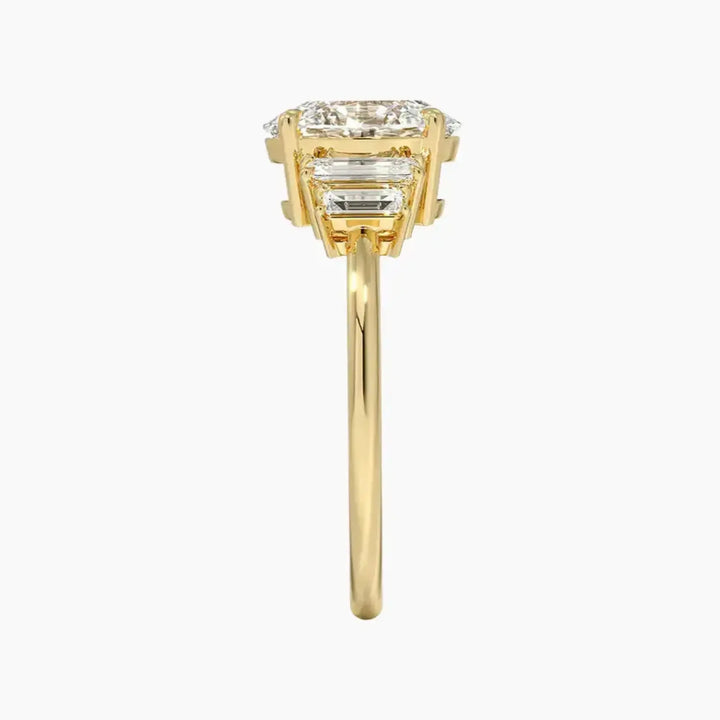 Nerine Five Stone Oval Designer 1.5 Carat Lab Grown Diamond Engagement Ring in 14K Rose Gold