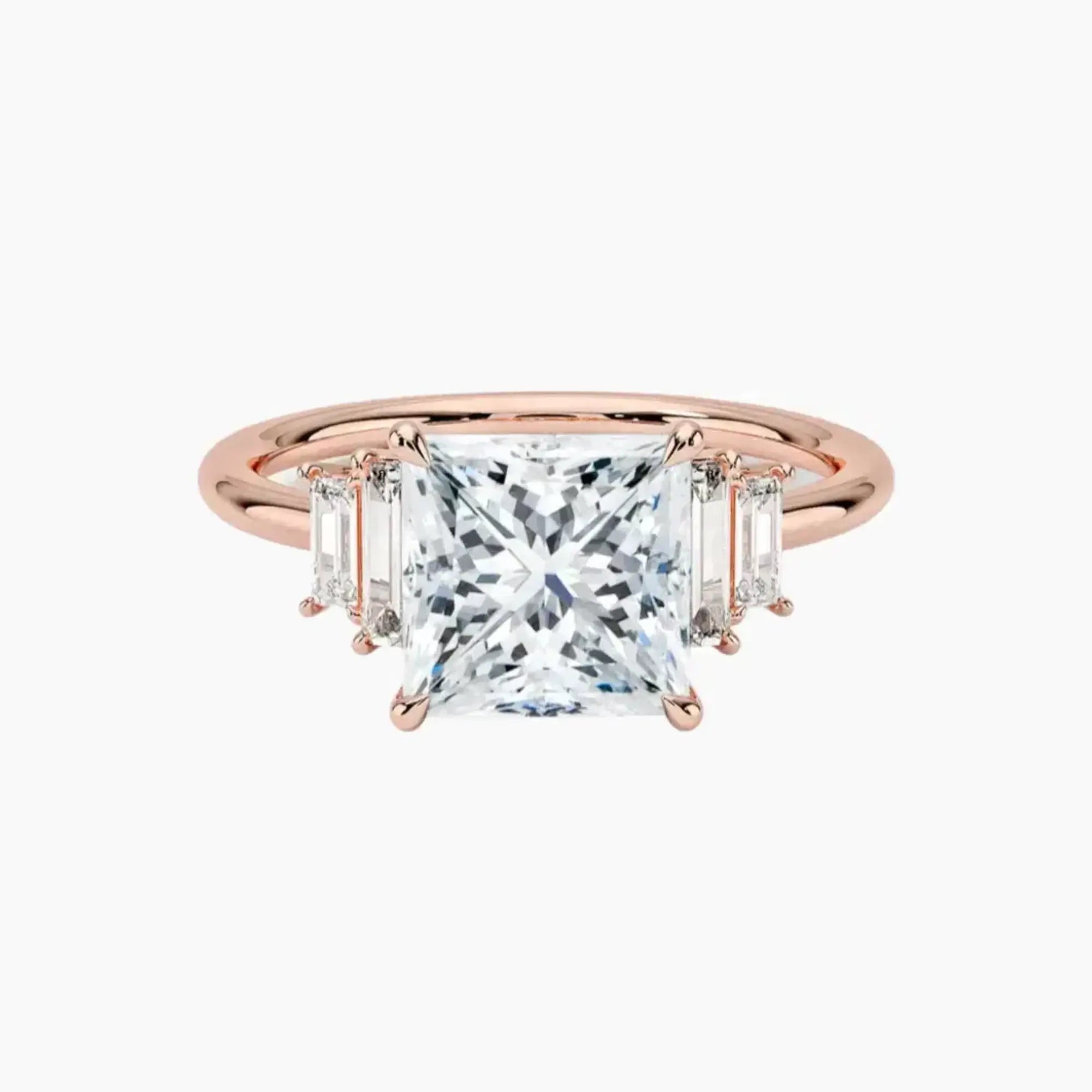 Nerine Five Stone Princess Designer 2 Carat Lab Grown Diamond Engagement Ring in 14K Yellow Gold