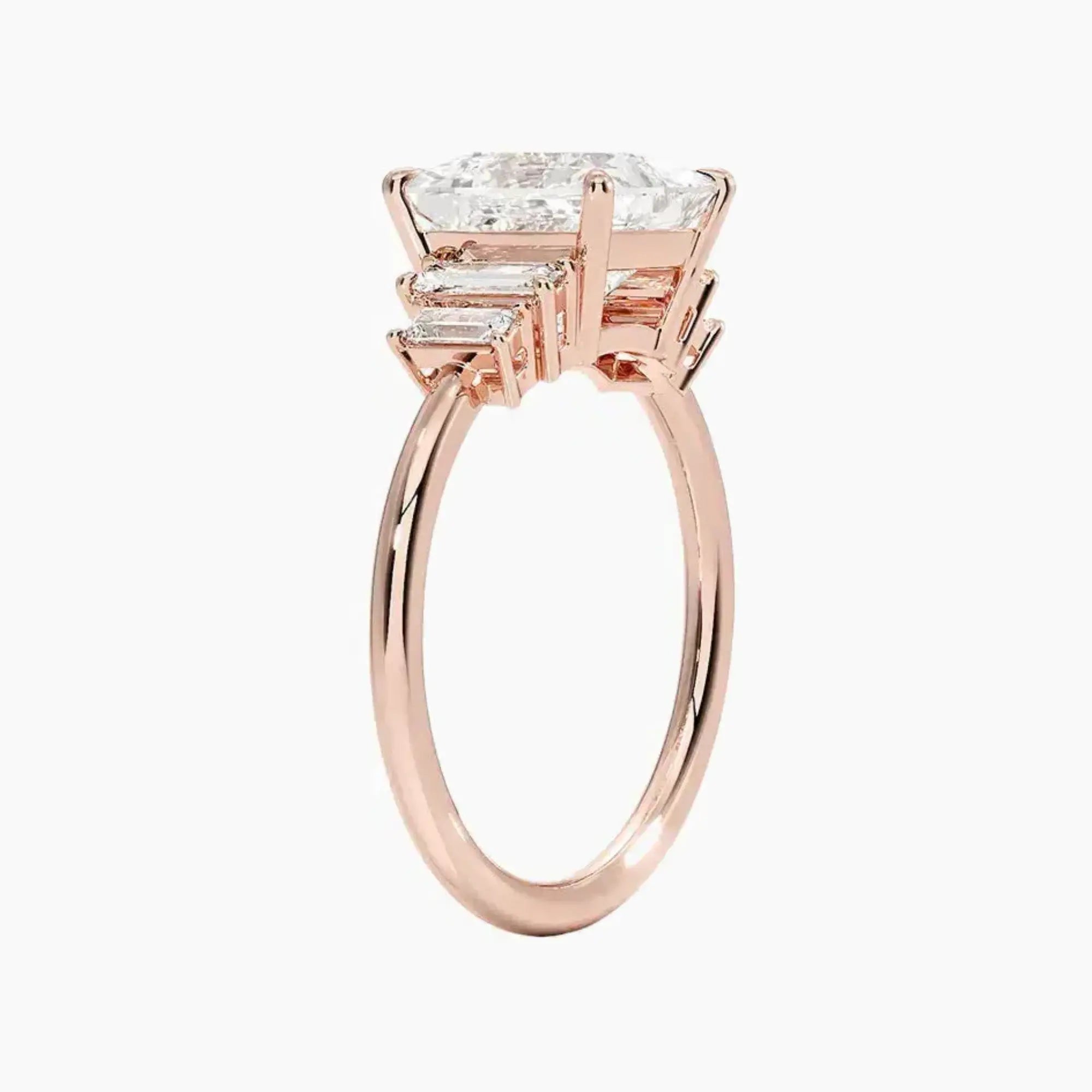 Nerine Five Stone Princess Designer Diamond Ring Setting in 18K Rose Gold