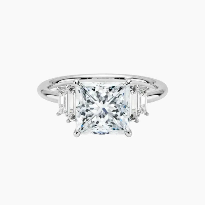 Nerine Five Stone Princess Designer 1.5 Carat Lab Grown Diamond Engagement Ring in 18K White Gold