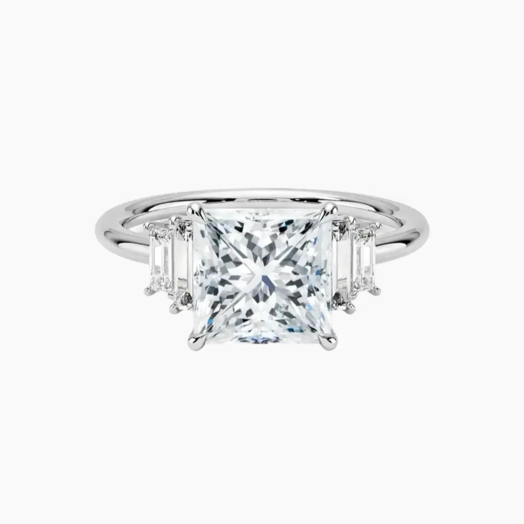 Nerine Five Stone Princess Designer Diamond Ring Setting in 18K Yellow Gold