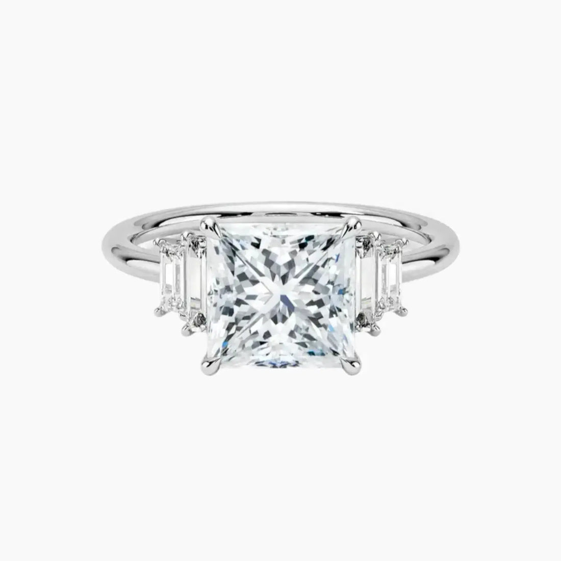 Nerine Five Stone Princess Designer Diamond Ring Setting in 18K Yellow Gold