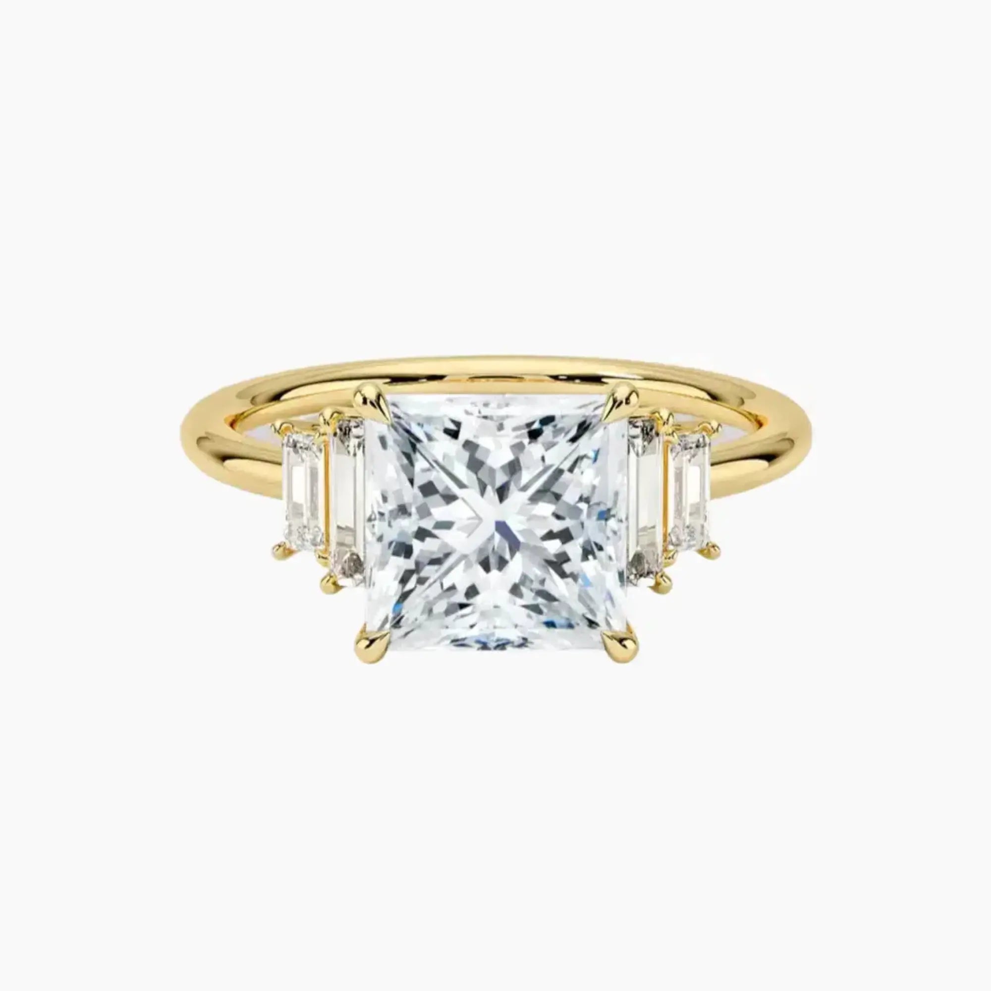 Nerine Five Stone Princess Designer Diamond Ring Setting in 14K Rose Gold