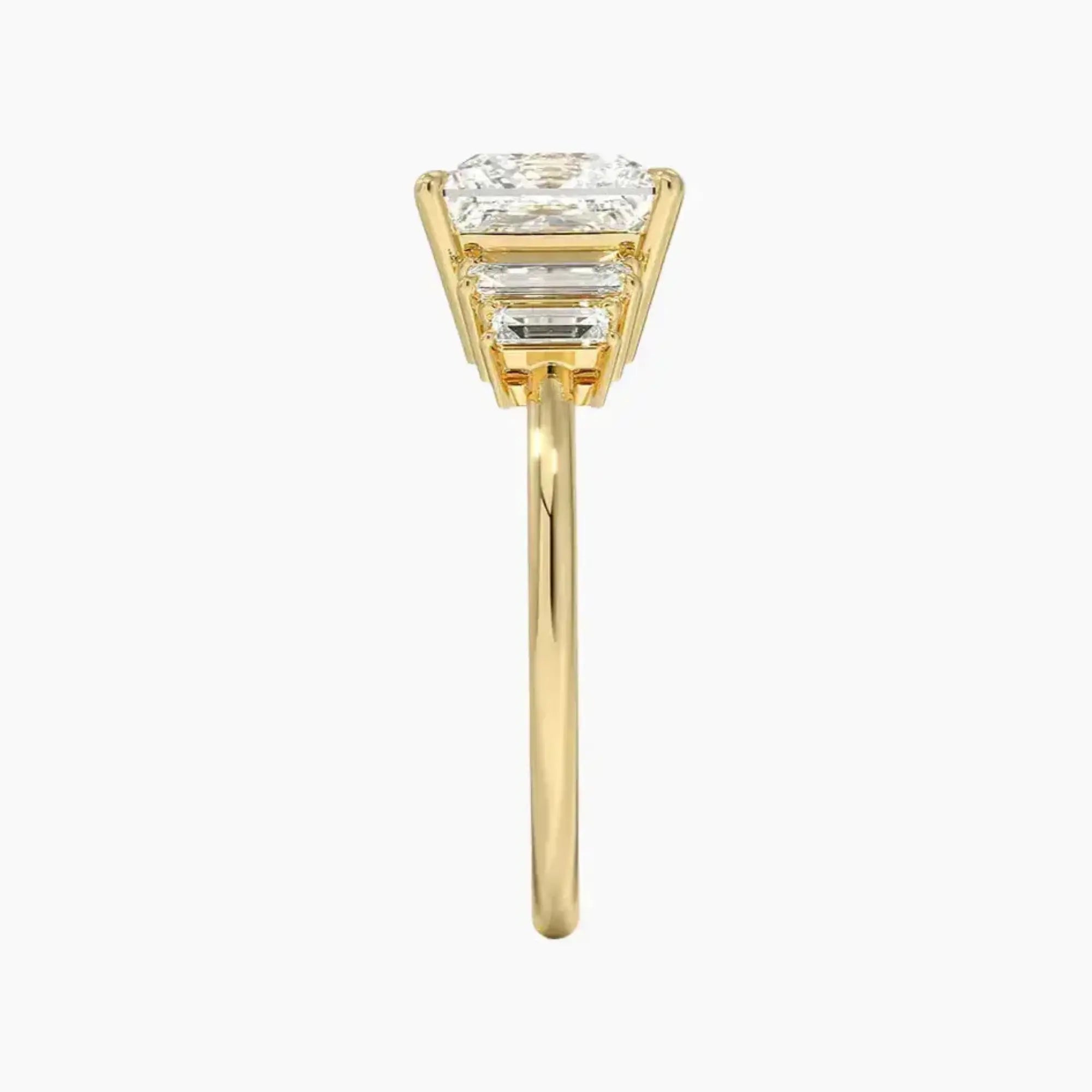 Nerine Five Stone Princess Designer 2 Carat Lab Grown Diamond Engagement Ring in 14K Yellow Gold