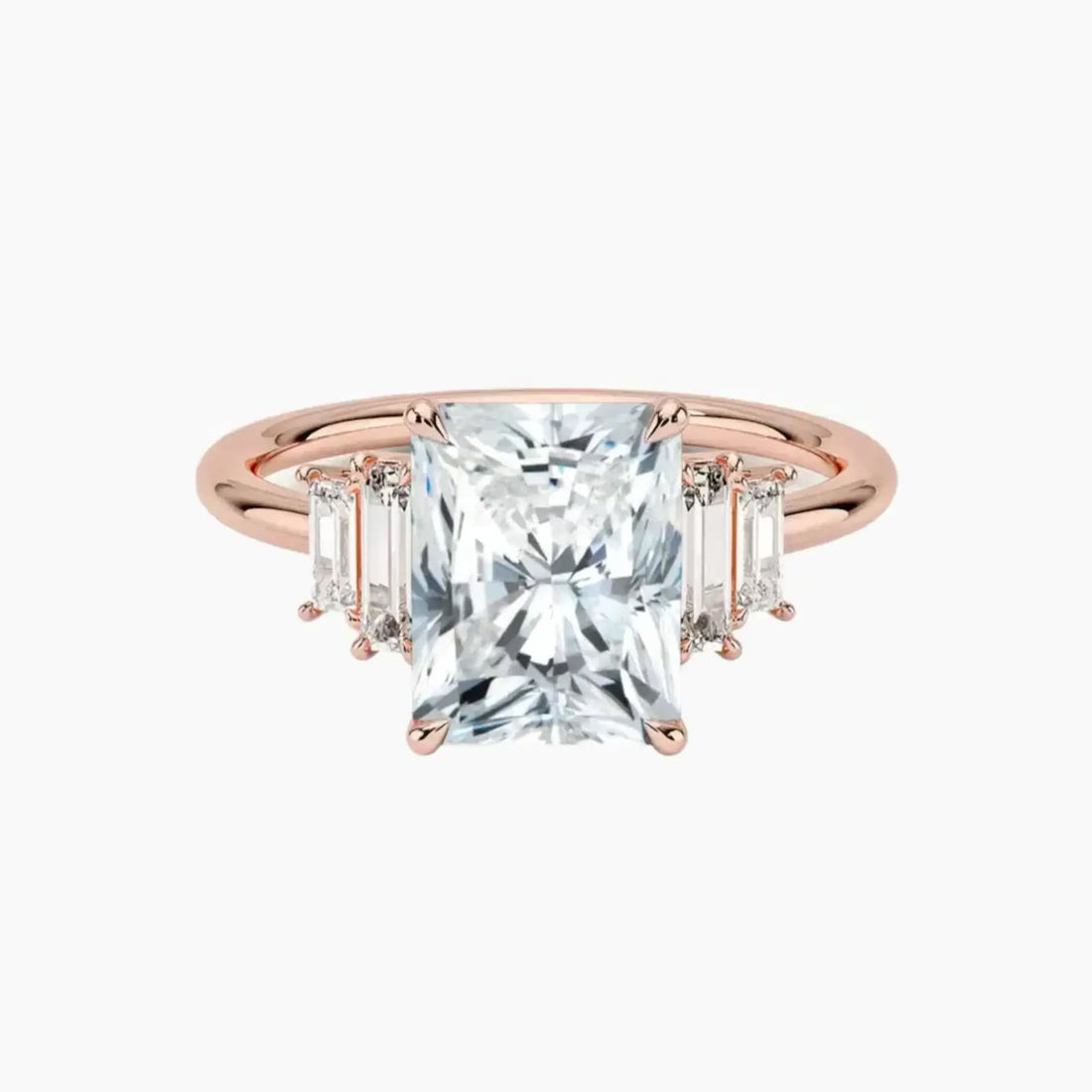 Nerine Five Stone Radiant Designer 1.5 Carat Lab Grown Diamond Engagement Ring in 18K White Gold