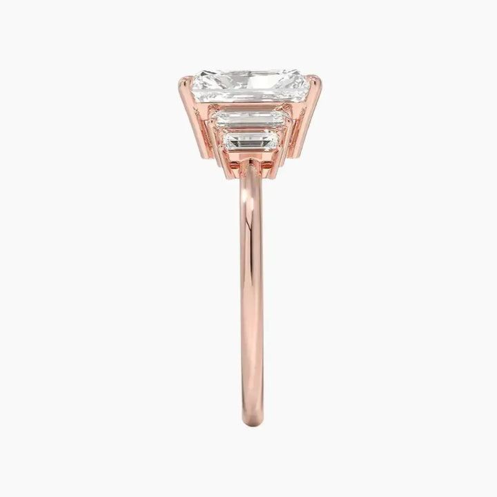 Nerine Five Stone Radiant Designer 3 Carat Lab Grown Diamond Engagement Ring in 14K White Gold
