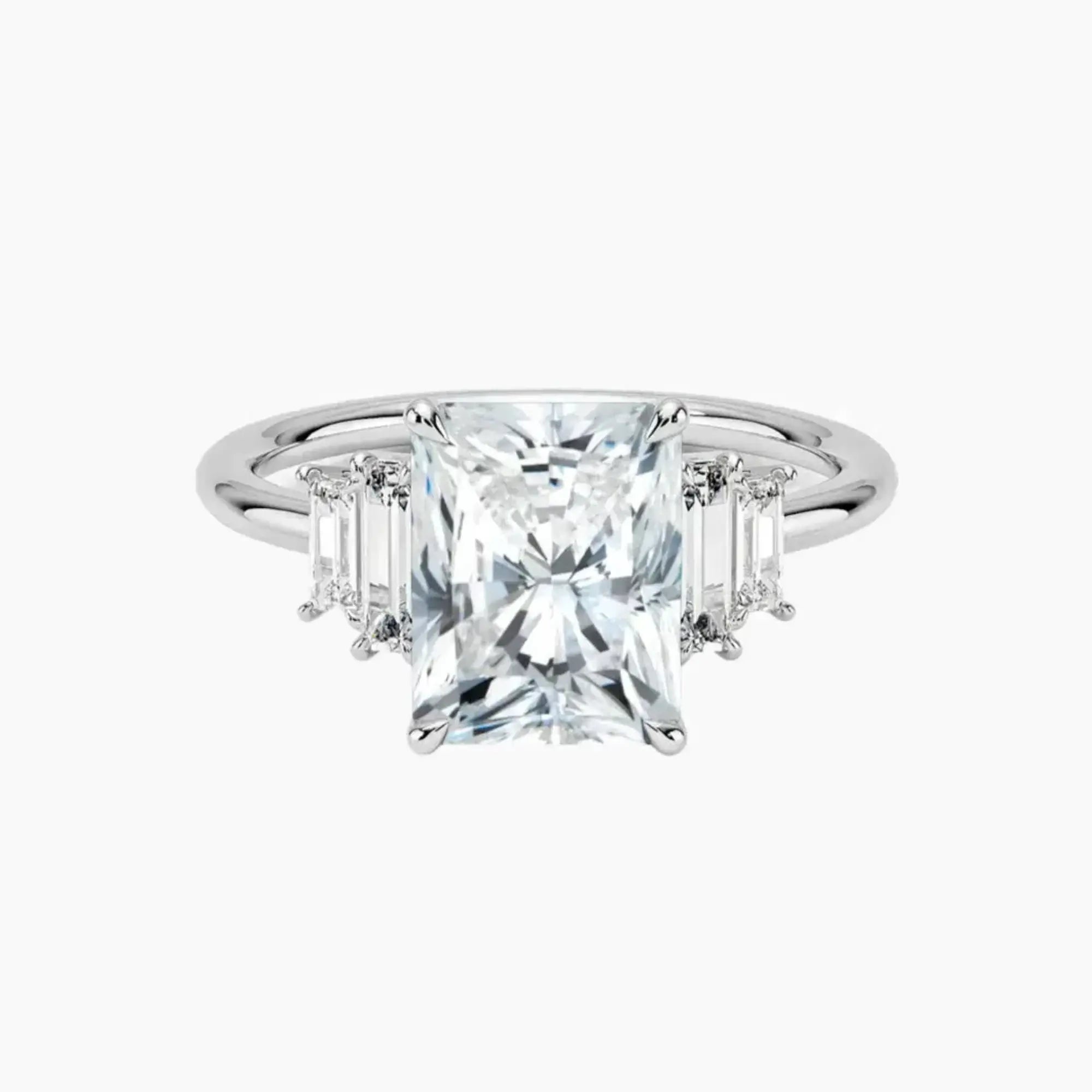 Nerine Five Stone Radiant Designer 3 Carat Lab Grown Diamond Engagement Ring in 18K Rose Gold