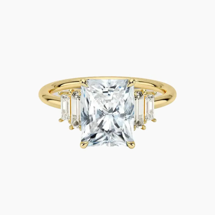 Nerine Five Stone Radiant Designer 3 Carat Lab Grown Diamond Engagement Ring in 18K Yellow Gold