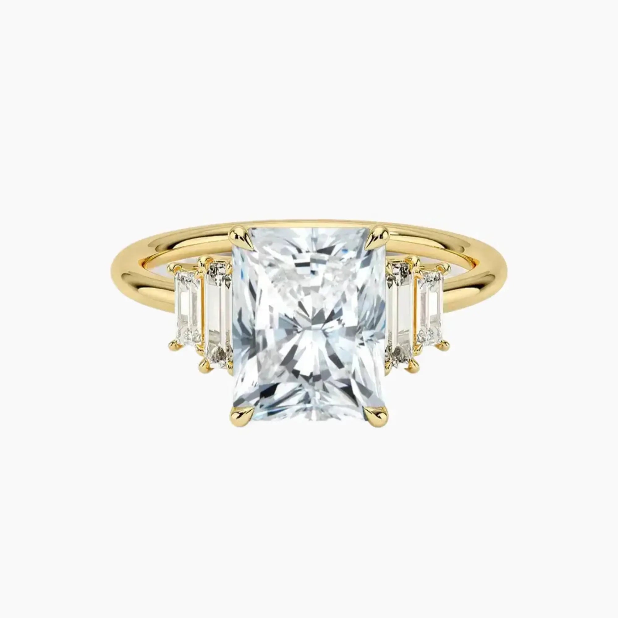 Nerine Five Stone Radiant Designer 2 Carat Lab Grown Diamond Engagement Ring in 14K Yellow Gold