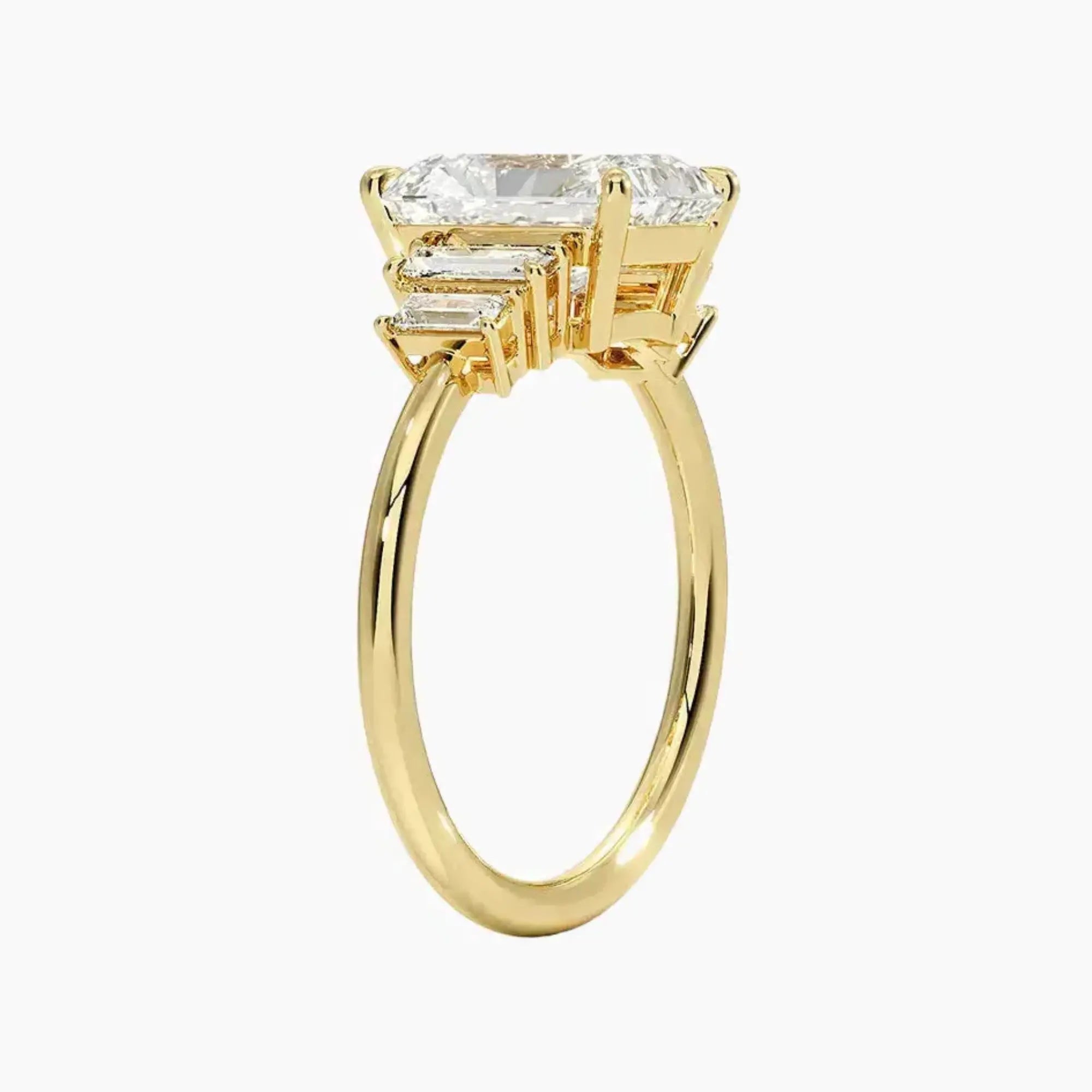 Nerine Five Stone Radiant Designer 3 Carat Lab Grown Diamond Engagement Ring in 18K Rose Gold