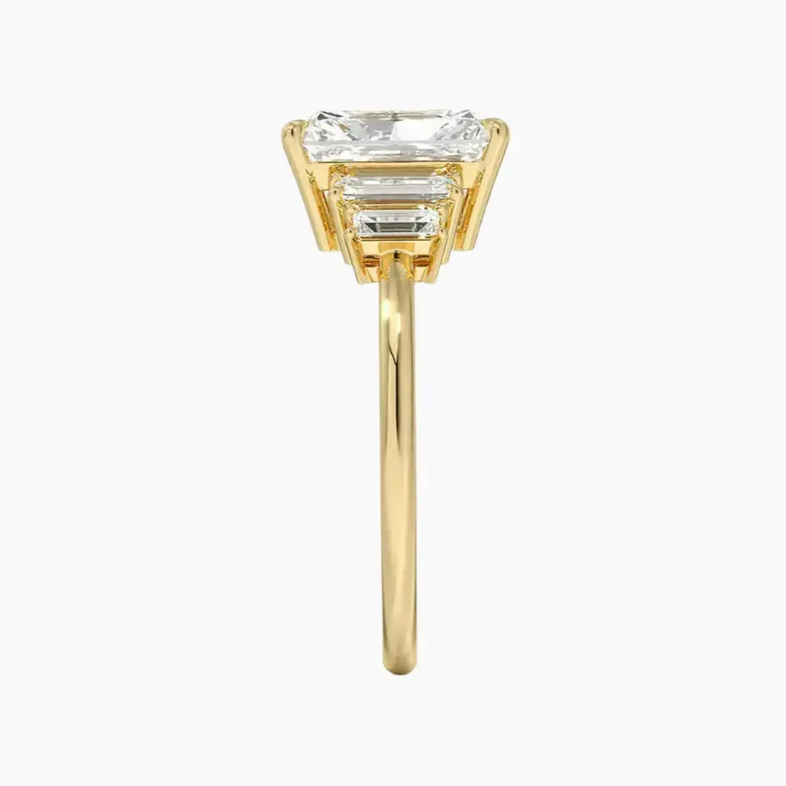 Nerine Five Stone Radiant Designer Diamond Ring Setting in 14K White Gold
