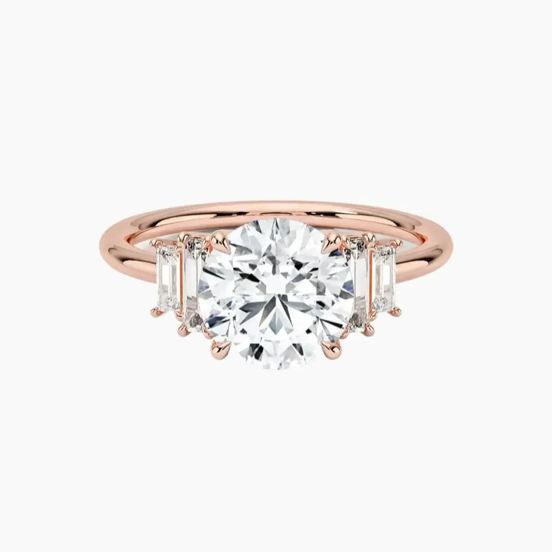Nerine Five Stone Round Designer Diamond Ring Setting in 14K White Gold