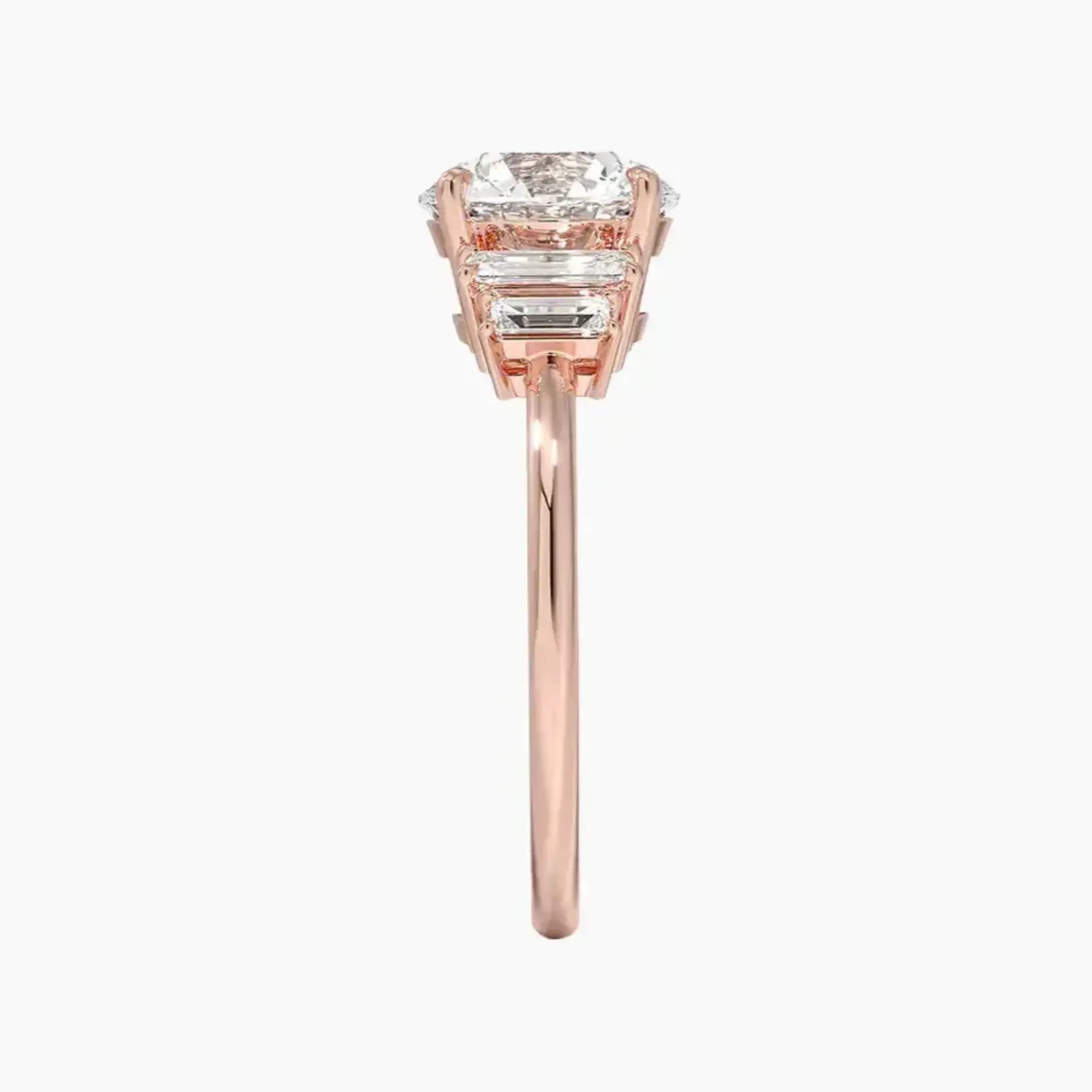 Nerine Five Stone Round Designer 3 Carat Lab Grown Diamond Engagement Ring in 18K White Gold
