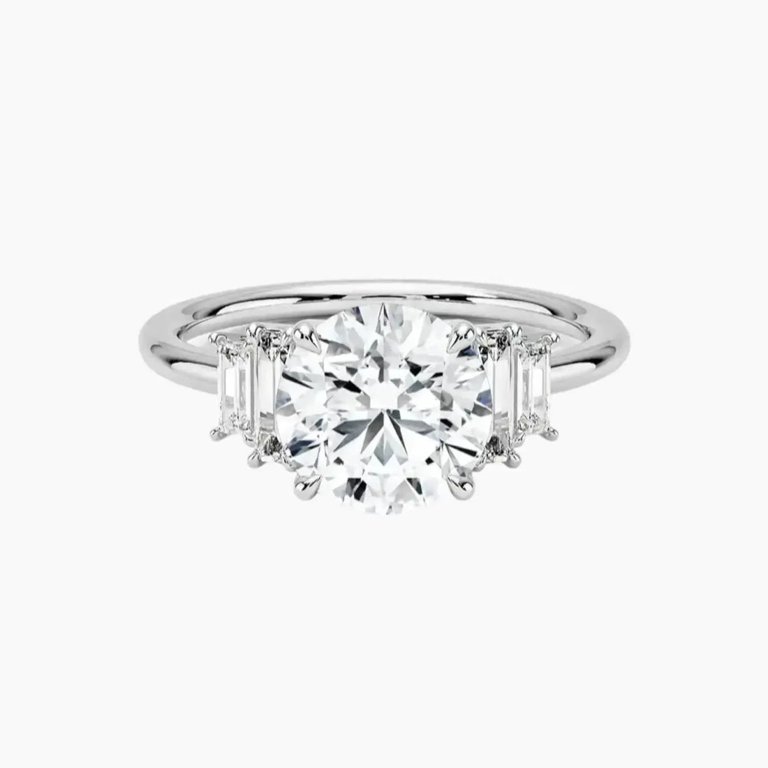 Nerine Five Stone Round Designer Diamond Ring Setting in 18K White Gold
