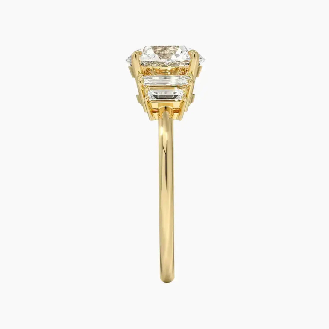 Nerine Five Stone Round Designer 1.5 Carat Lab Grown Diamond Engagement Ring in 14K Yellow Gold