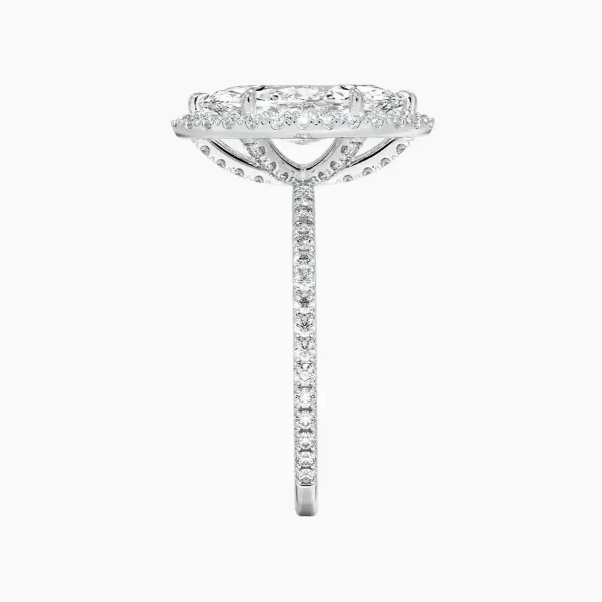 Cassiopeia Pave Marquise Hidden Halo 1 Carat Lab Grown Diamond Engagement Ring in 14K Rose Gold