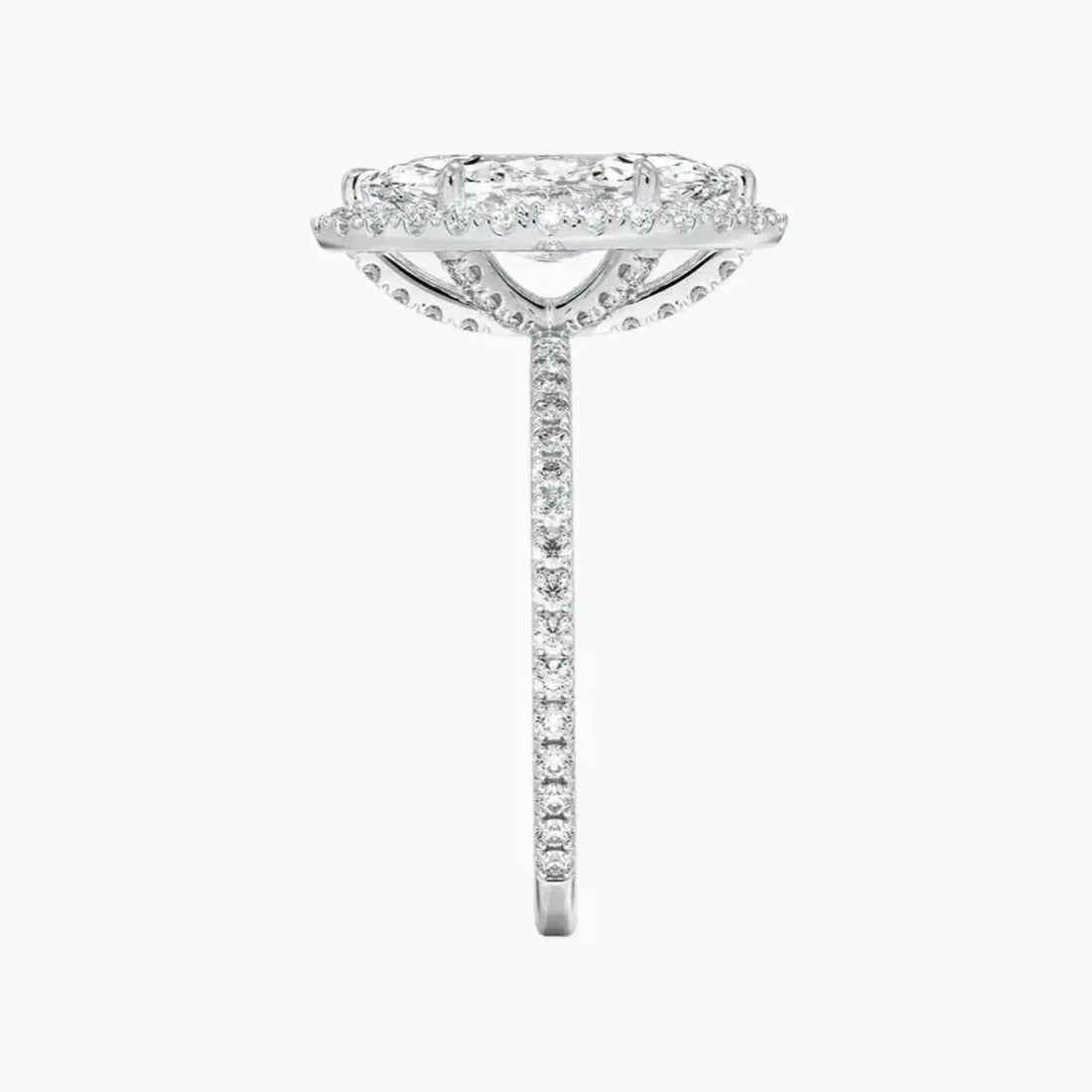 Cassiopeia Pave Marquise Hidden Halo 1 Carat Lab Grown Diamond Engagement Ring in 14K Rose Gold