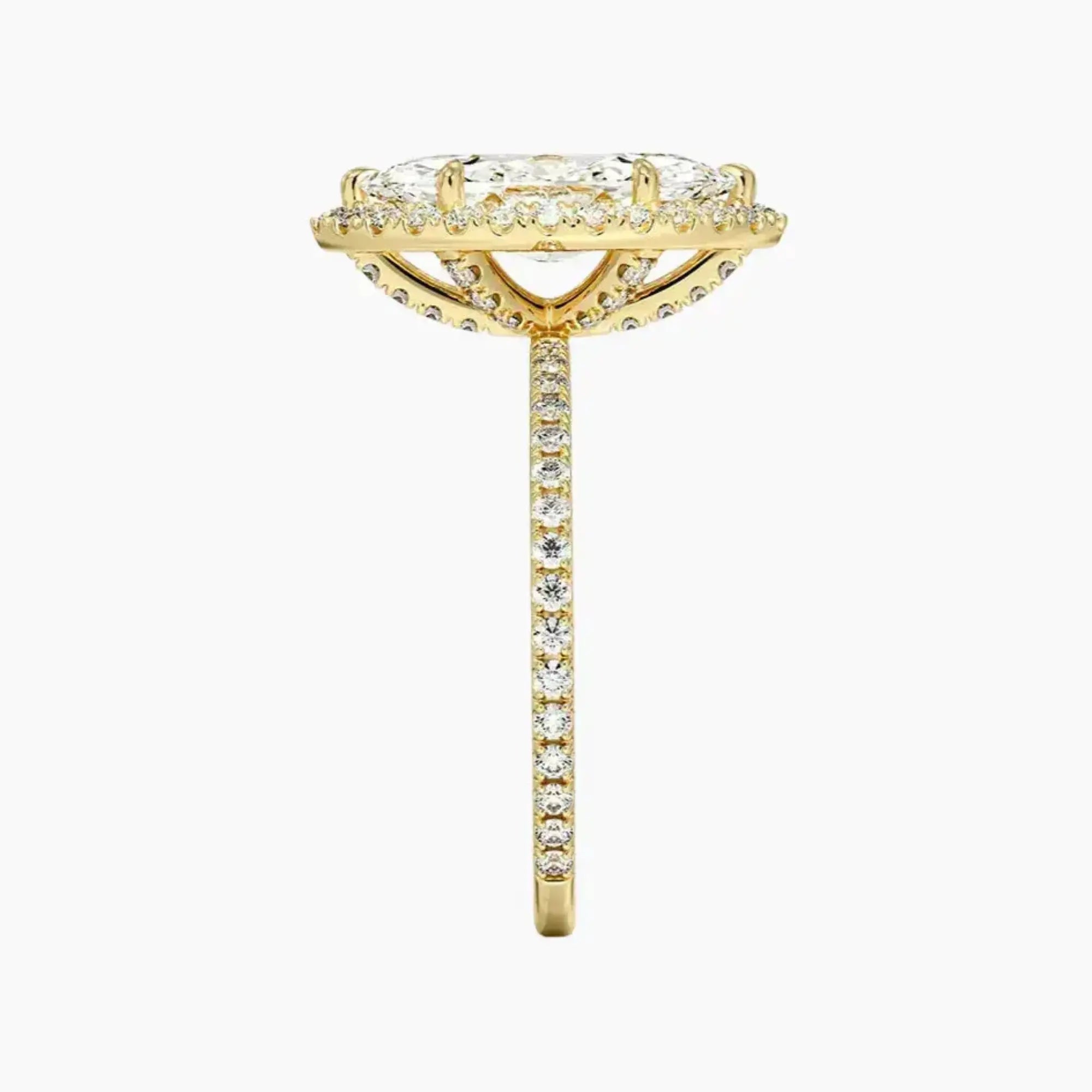 Cassiopeia Pave Marquise Hidden Halo 1 Carat Lab Grown Diamond Engagement Ring in 18K White Gold