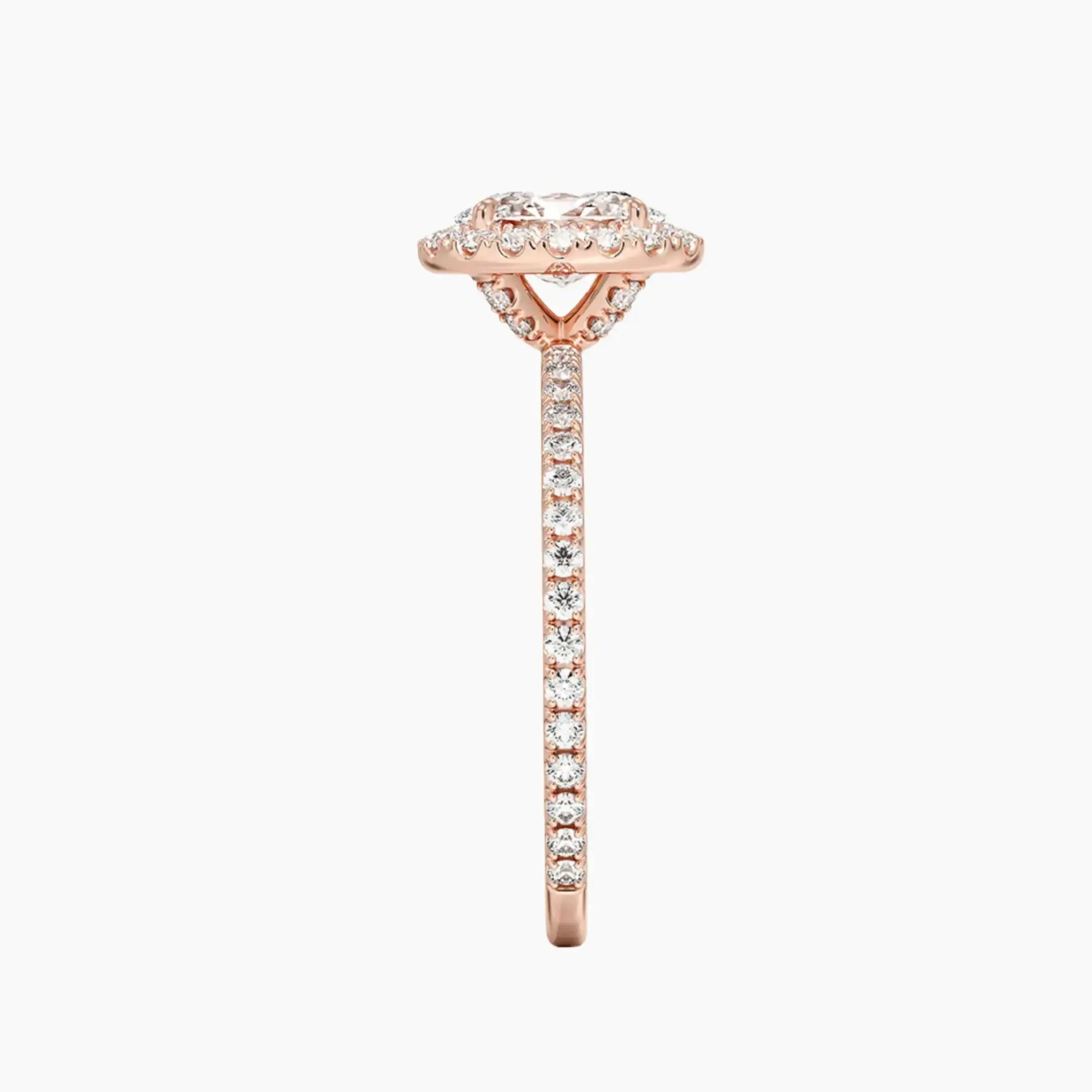 Cassiopeia Pave Oval Hidden Halo 3 Carat Lab Grown Diamond Engagement Ring in 14K White Gold