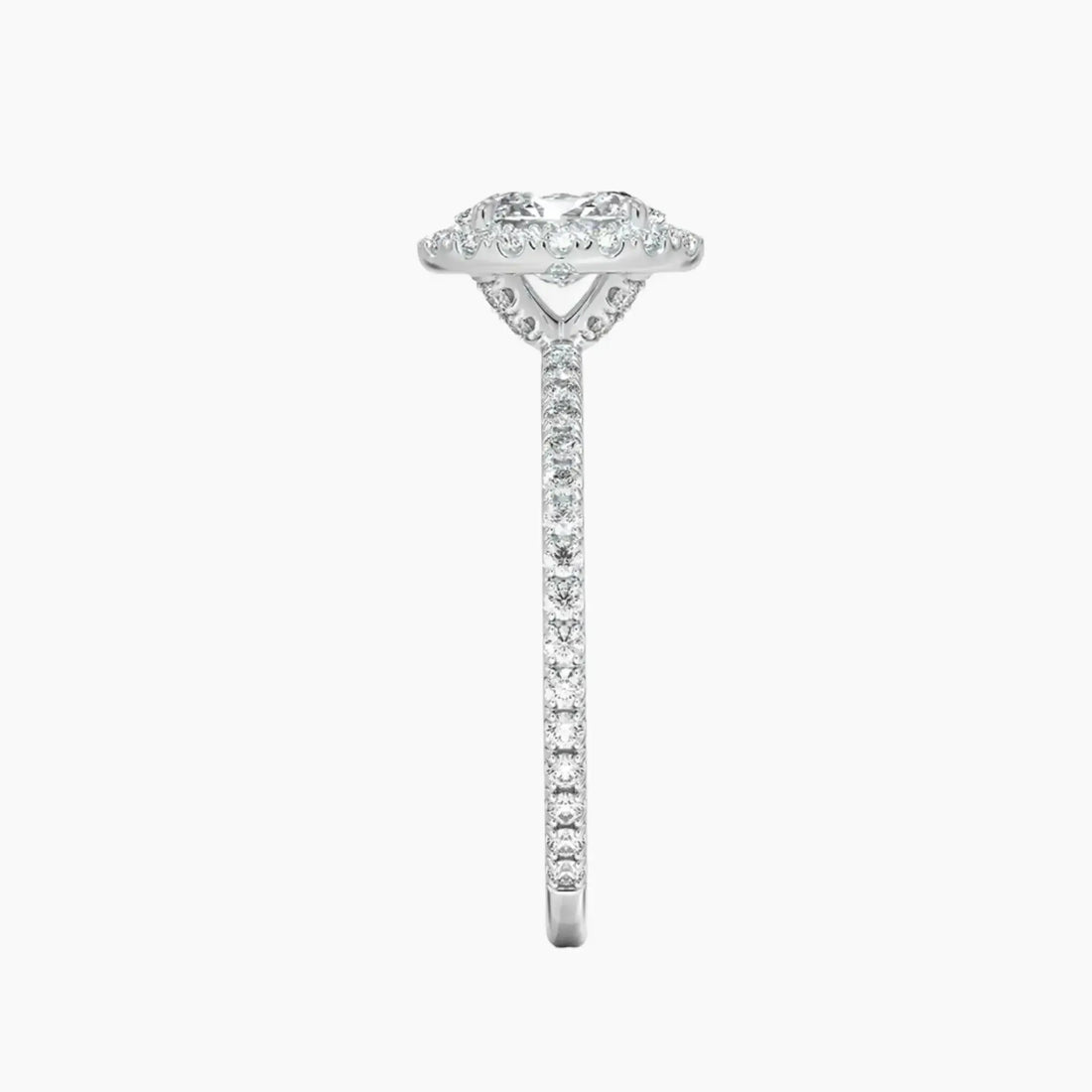 Cassiopeia Pave Oval Hidden Halo 3 Carat Lab Grown Diamond Engagement Ring in 18K Yellow Gold